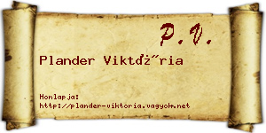 Plander Viktória névjegykártya
