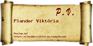 Plander Viktória névjegykártya